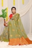 Picture of Stunning Silk Saree with Rich Pallu and Copper Zari Work