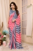 Picture of Gray & Pink Laheriya Saree: Elegance in a Minute