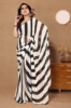 Picture of Ready-to-Wear Georgette Saree Black and White Saree