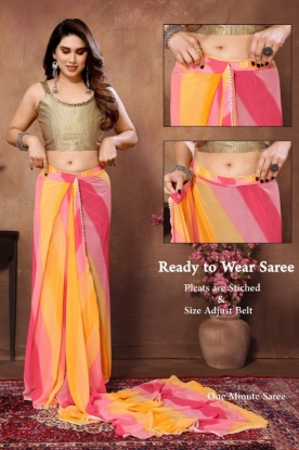 Picture of  Soft Georgette Silk with Beautiful Multicolor Colour 