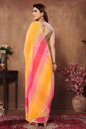 Picture of  Soft Georgette Silk with Beautiful Multicolor Colour 