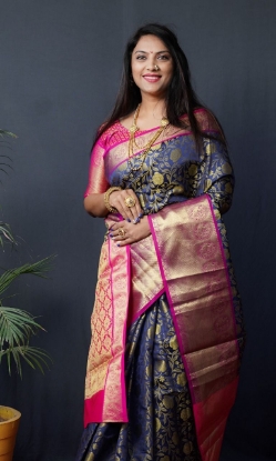 Picture of Kanchipuram Silk Saree with Zari Work