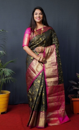 Picture of Kanchipuram Silk Saree with Zari Work