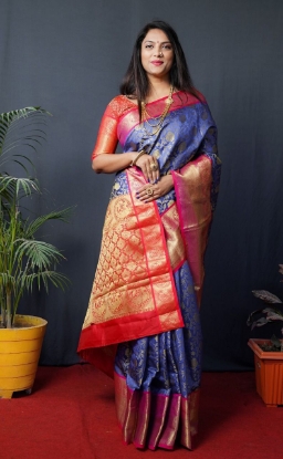 Picture of Kanchipuram Silk Saree with Zari Work