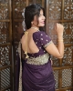 Picture of Blooming Vichitra Silk Saree with Zari and Stonework